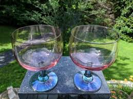Art Glass Purple Crystal Goblets