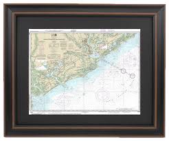 Poster Size Framed Nautical Chart Charleston Harbor And Approaches