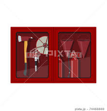 fire hose cabinet on white background