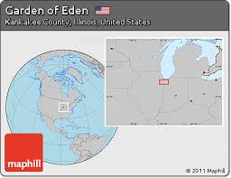 free gray location map of garden of eden