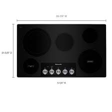 Kitchenaid Kces556hss 36 Electric Cooktop With 5 Elements And Knob Controls Stainless Steel