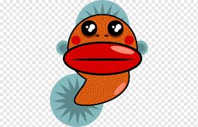 lip fish cartoon funny fish orange