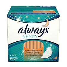 Details About Always Infinity Feminine Pads For Women Size 4 Overnight Absorbency With Wi