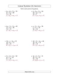 Systems Of Linear Equations Three