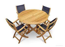 Teak Outdoor Dining Set Round Table