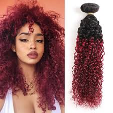 Hello everyone, i dye my hair burgundy red with the dark garnet 4.62 from garnier olia ( ammonia free). Amazon Com Ombre Burgundy Brazilian Curly Hair 1 Bundle 100 Unprocessed Human Hair Bundle Deals Black To Dark Red Kinky Curly Hair Extensions 1b 99j Ombre Hair 10 Beauty
