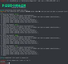 psudohash pword list generator for