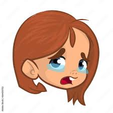 cartoon pretty face avatar crying