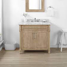 Home Decorators Collection Aberdeen 36 In X 22 In D X 34 5 In H Bath Vanity In Antique Oak With White Carrara Marble Top