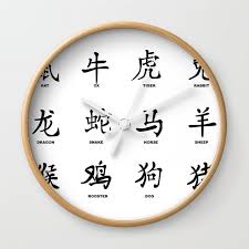 Chinese Years Symbols Wall Clock By