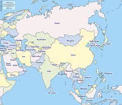 countries of asia list and map 2023