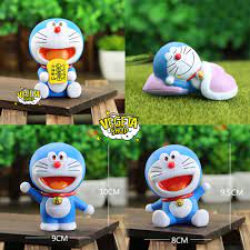 Mô hình Doraemon - Mô hình 6 tư thế Doremon cầm bánh ngồi đứng vẫy tay nằm  ngủ bằng nhựa - Cao 8~10cm