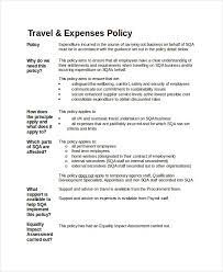 travel policy template 8 free word