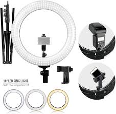 Ls Photography Led Ring Light 18 Inch Diameter With Tripod Stand Angle Adjusting Camera Holding Plate Cell Phone Holding Clip Color Filter Fabric Cover Facial Beauty Photo Shooting Wmt1146 Walmart Com Walmart Com