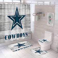 cowboys bathroom rug set shower curtain