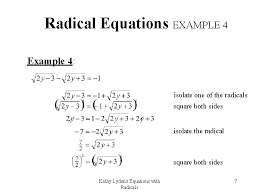 With Radicals Kathy Lydens Equations