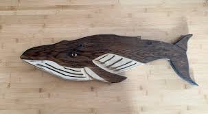 Whale Wood Carving Fish Decor Wood