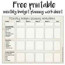Printable Monthly Budget Worksheet For Tracking Your Spending