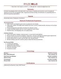 Unforgettable Housekeeper Room Attendant Resume Examples To