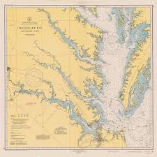1940 Nautical Chart Of Chesapeake Bay Products Nautical