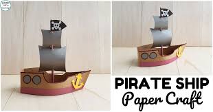 Coloring pirate schooners and galleys is a pleasure for both. Fun Paper Pirate Ship Craft For Kids Look We Re Learning