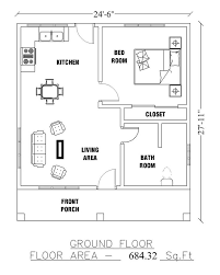 Tiny House Plans 24 X27 1 Bed