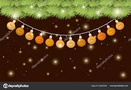 Garlands With Christmas Lights Hanging Stock Vector