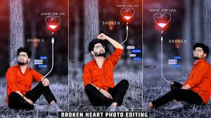 picsart broken heart photo editing