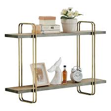 Danya B 2 Tier Warm Gold And Washed Oak