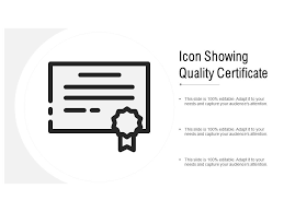 Icon Showing Quality Certificate Templates Powerpoint
