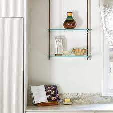 Brass And Glass Kitchen Shelves Design