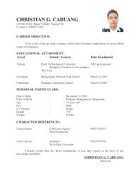 Character Resume Template Resume References Template Districte15