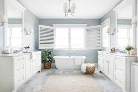 White And Slate Blue Bathroom