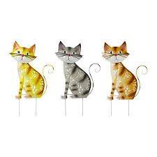 decorative garden stake cat with