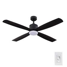 Home Decorators Collection Kitteridge 52 In Led Indoor Matte Black Ceiling Fan With Light Kit