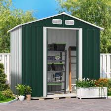 Jaxpety 7 Ft 4 Ft Galvanized Steel Storage Shed