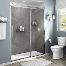 American Standard Passage 32 In X 60 In X 72 In 4 Piece Glue Up Alcove Shower Wall In Gray Concrete