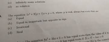 No Solution The Equation 2x2 2 P 1 X P