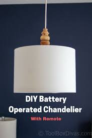 Diy Battery Operated Drum Shade Chandelier With Remote Diy