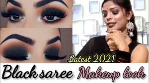 black saree makeup look ऐस कर