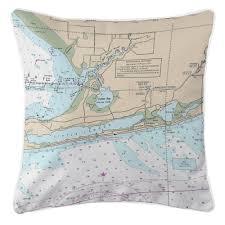 Al Gulf Shores Al Nautical Chart Pillow