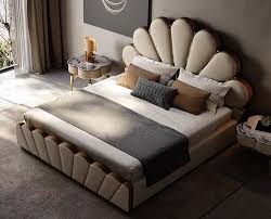 Italian Velvet Tuft Upholstered Bed Set