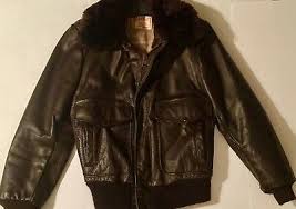 Vintage Excelled Bomber Jacket Brown Genuine Leather Fur
