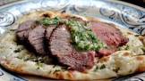 argentinian grilled flank steak with chimichurri sauce