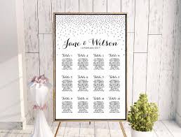 Vertical Silver Glitter Find Your Seat Chart Free Wedding