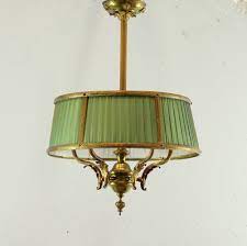 Antique Spanish Ceiling Lamp With Silk