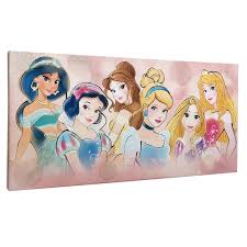Disney Princess Glittered Canvas Wall