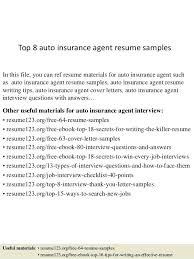 Insurance Agent Resume Sample Englishor Com