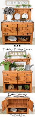 diy farmhouse hutch potting bench