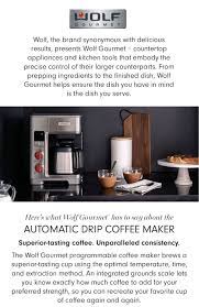 Get it as soon as wed, jul 28. Wolf Gourmet Automatic Drip Coffee Maker Stainless Steel Black Knob Williams Sonoma